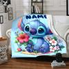 Custom Name Lilo & Stitch Floral Adventure blanket for Couch & Bed, Plush Cozy Fuzzy Blanket Super Soft & Warm Blankets for Fall and Winter. 0908407