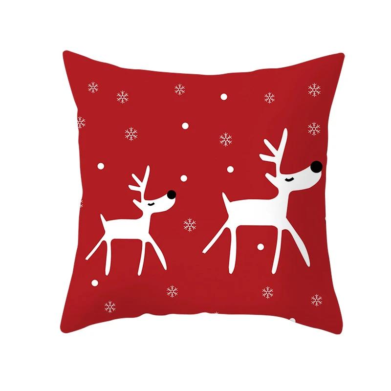 Merry Christmas Decorative Print Cushion Cover Home Living Room Sofa Square Pillow 45 * 45cm
