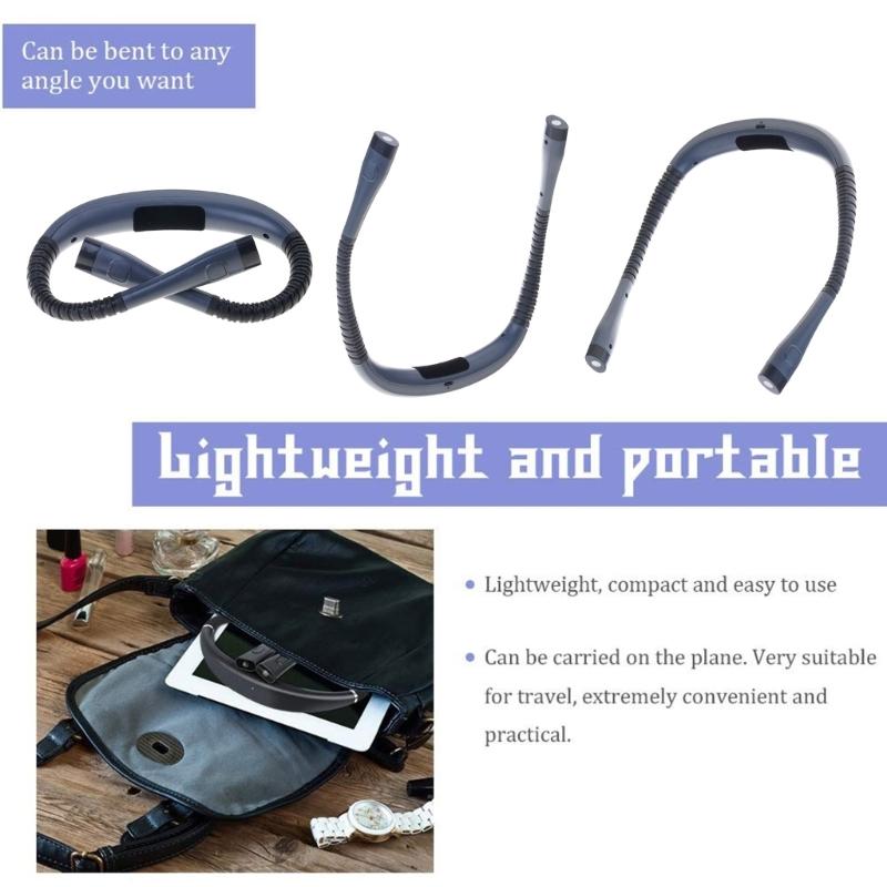 LED Neck Light Eye-Caring Anti-Blue Book Light Rechargeable LED Reading Light for Reading Knitting Camping Repairing