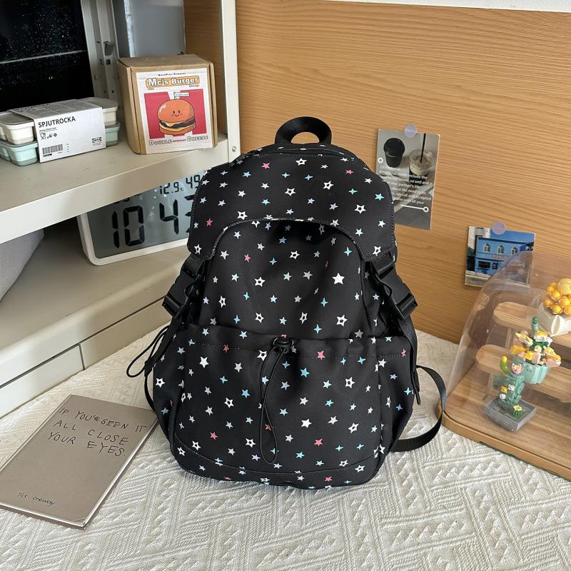 Schoolbag Korean ins wind star backpack female new high school student high value schoolbag large capacity travel commuter backpack