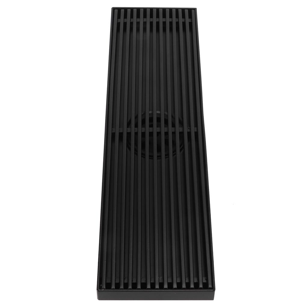 Linear Shower Floor Drain with Removable Cover 304 Stainless Steel Matte Black 30cm