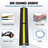 3.28 ft Cable Protector Ramp, 4 Pack of 1 Channel, 18000 lbs/axle Capacity Heavy Duty Rubber Speed Bumps, Floor Cord Cable Protector Wire Cover, for