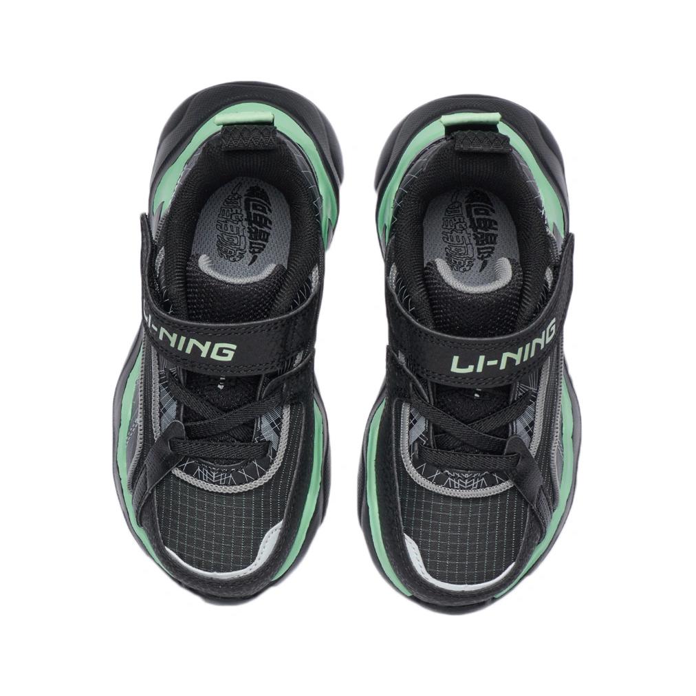 Li Ning Kids Sports Comfortable Daily Shock Absorbing Wear Resistant Breathable Casual Shoes Kids Casual Shoes Black YKNR136-1