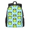 Süßer Frosch-Print Rucksack Bunte Tier Wanderrucksäcke Mädchen Design Print High School Taschen Ästhetischer Rucksack