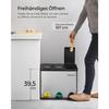 SONGMICS Recycling Bin, 3-in-1 Pedal Bin, 24-Litre Metal Rubbish Bin, Waste Separation System Dustbin for Kitchen, Easy To Clean, Steel, Silver