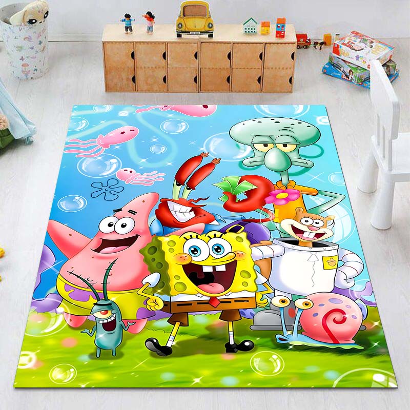 Multiple Styles Cartoon SpongeBob Print Carpet for Living Room Children's Bedroom Sofa Doormat Floor Non-slip Mat Luxury Gift