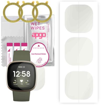 3x apgo Hydrogelová Matná Ochrana Displeje pro Fitbit Versa 3, Hydrogelová Fólie, Flexibilní, Měkké TPU s vrstvou pro snadné umístění