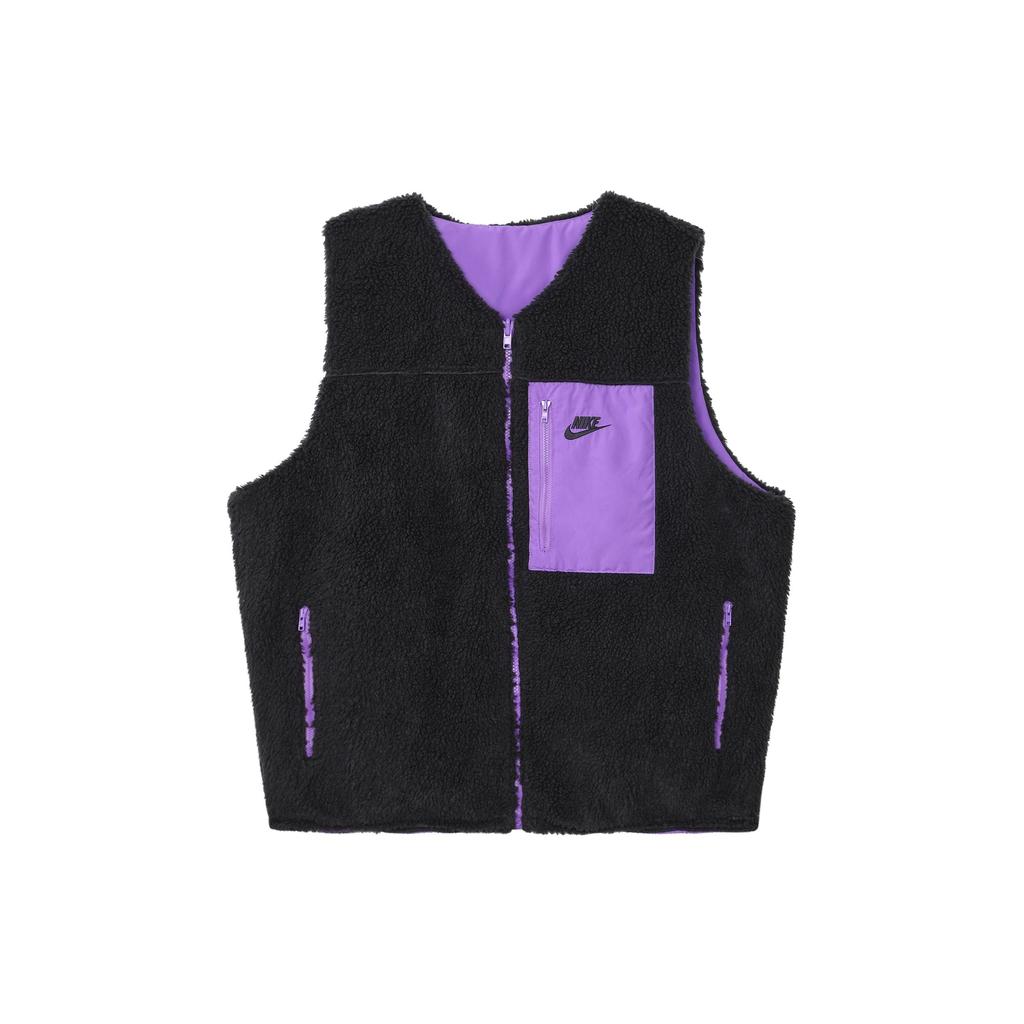 Nike Reversible Fleece Vest With Logo Print And Pocket Detail Men Vest Purple DQ4879-010