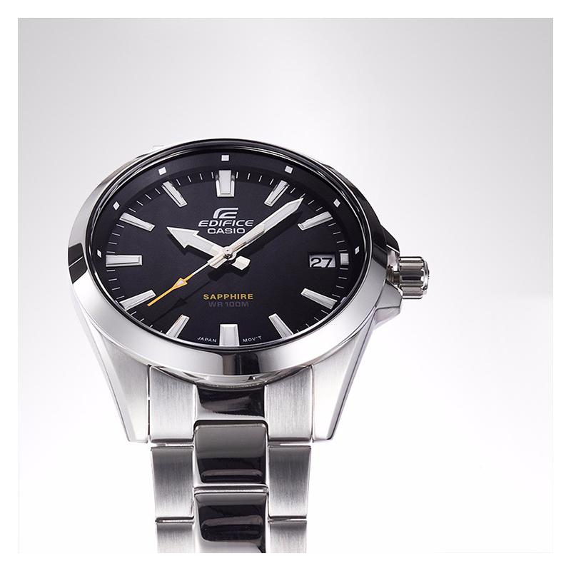 Casio EDIFICE 100 meters waterproof fashion trend quartz movement stainless steel strap Japanese and Korean watch men's watch black EFB-107D-1AVUPR