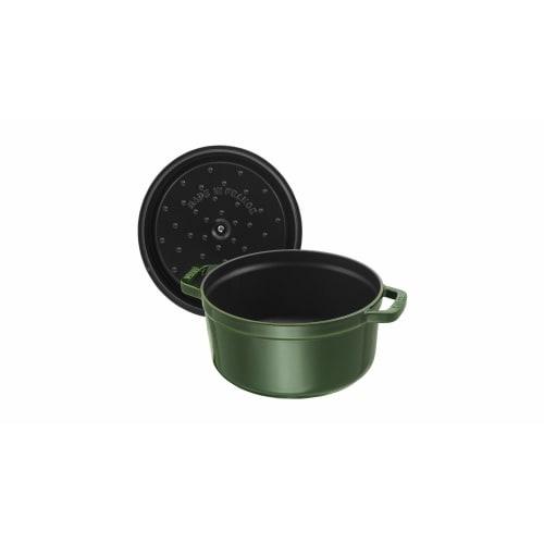 Staub Pico Cocotte Round, Basil Green, 28cm, Large, Double-Handled Cast Iron Enamel Pot, Induction Compatible [Official Japanese Product] La Cocotte R