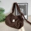 Herbst/Winter Plüsch Herz Umhängetasche - Canvas Schultertasche mit großem Fassungsvermögen