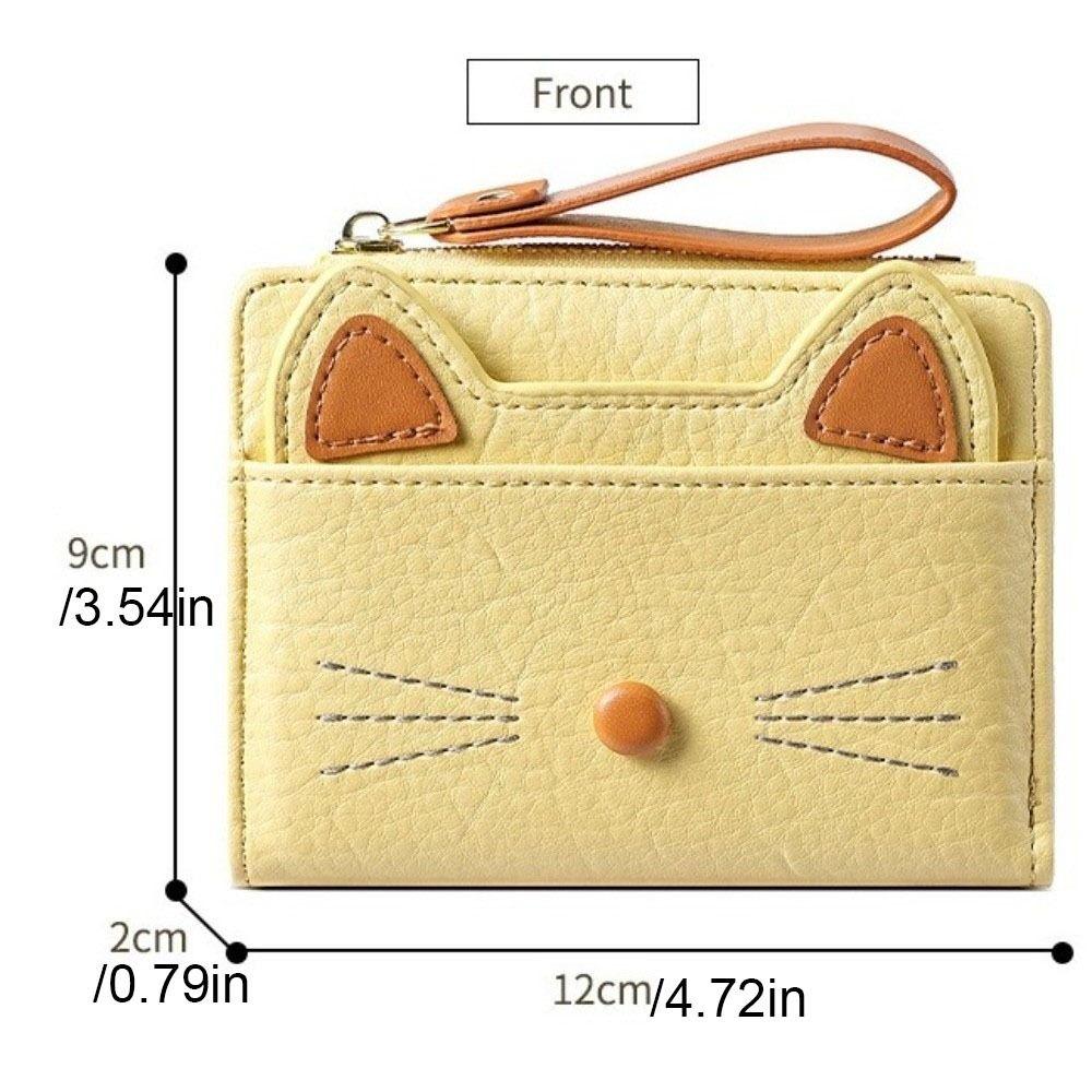 Multi Card Position Cat Wallet Zipper Student Card Coin Purse Portable Cartoon Wallet  Girls