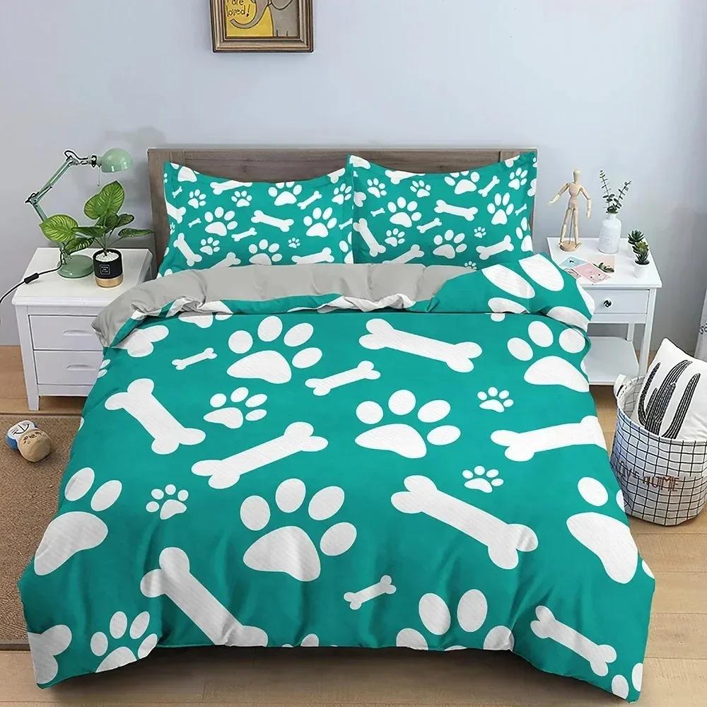 Top Dog Bone Bedding Set Child Duvet Cover Set Bed Set Duvet Cover 220X240 With 12 Pillowcase Comforter Bedding Sets Twin Queen