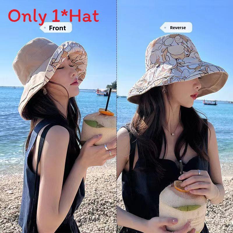 Summer Cotton Linen Fisherman Hat With Floral Pattern And Sun Protection For Women