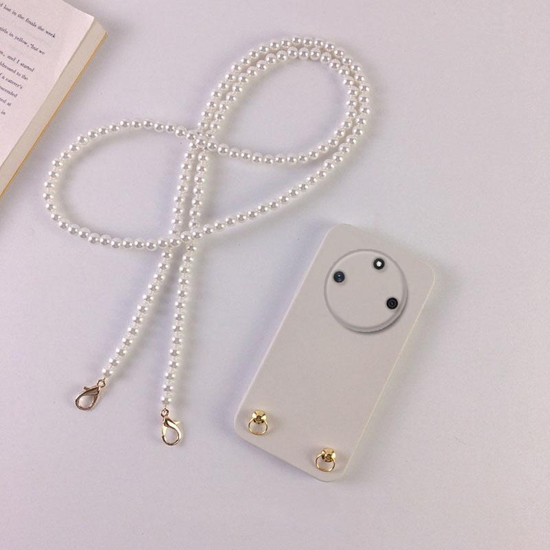 Чехол с жемчужным ремешком и ожерельем через плечо для Honor X50 X50i X40 X30 X10 X9 X9A — фото 6