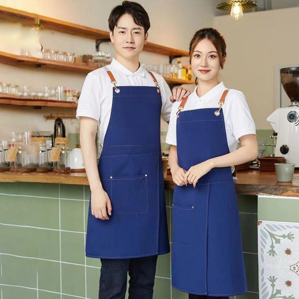 Wear-resistant Canvas Apron with Pocket Florist Apron Multi-functional Kitchen Apron Studio