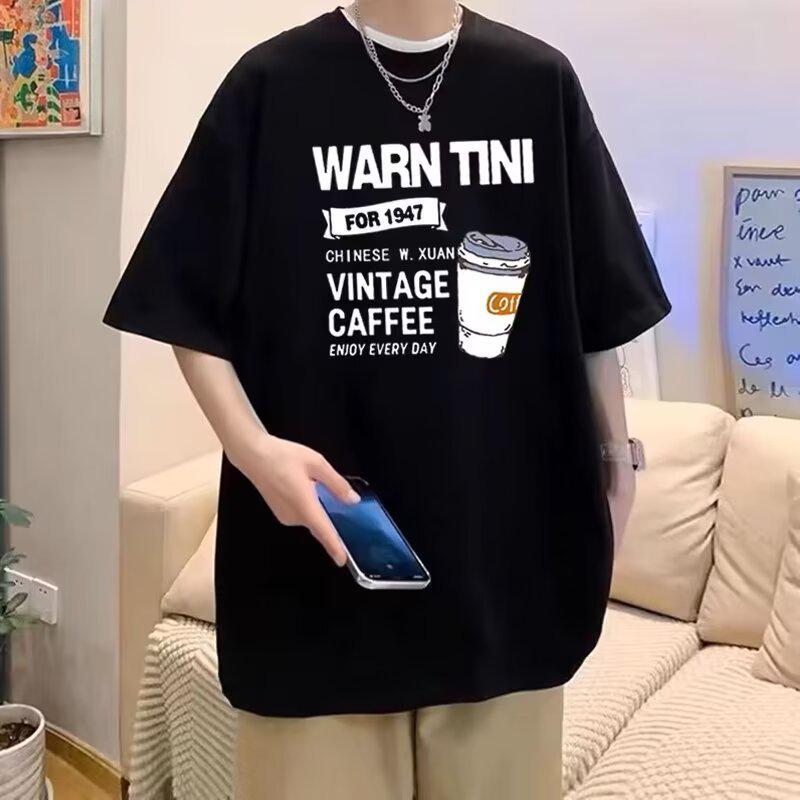 

Men s Trendy Loose-Fit Short-Sleeve Printed T-Shirt for Summer 4XL чорний