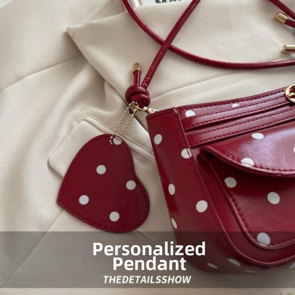 Schnalle Gepunktete Umhängetasche Herzanhänger Crossbody-Tasche Individuelle Quadratische Achseltasche Pendeln