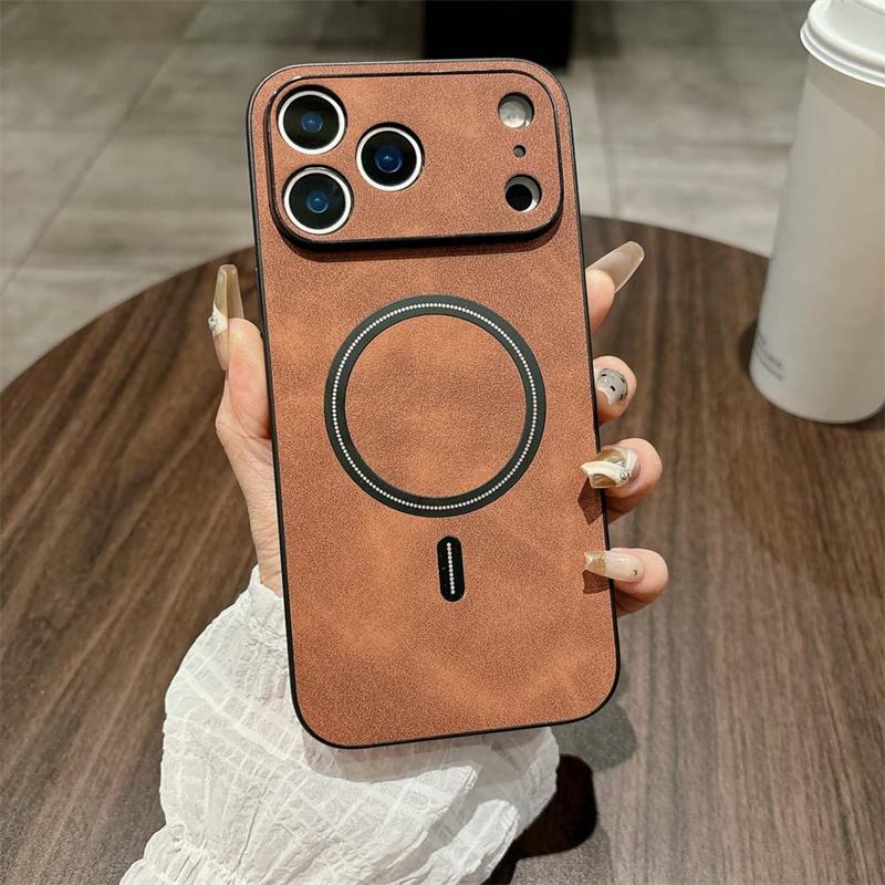 For Magsafe Leather Shockproof Phone Cases For 17 16 15 14 13 12 11 Pro Max 16e Plus Air Magnetic Wireless Charge Cover