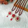 Vintage Red Sweater Necklace - High-End Chinese Style Pendant for Autumn/Winter