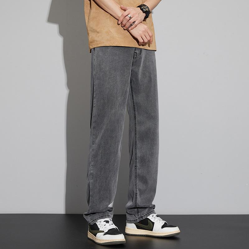Summer Tencel, Thin, Soft, Cool, High-end Men's Jeans, Loose, Straight, Trendy And Versatile