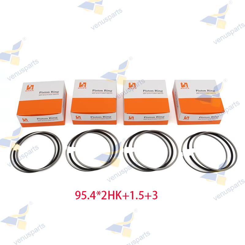 For ISUZU 4JJ1 Piston Ring 4 Cylinders Engine 95.4*2HK+2+3mm & 95.4*2HK+1.5+3mm 8-98057222-0