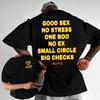 Good Gender No Pressure A Hush No Ex Small Circle Big Check Graphic Print Tshirt Summer Mens Casual Cotton Tshirt Street Wear