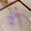 Acrylic leaf petal fringed earrings personalized creative design earrings fashionable versatile temperament earrings