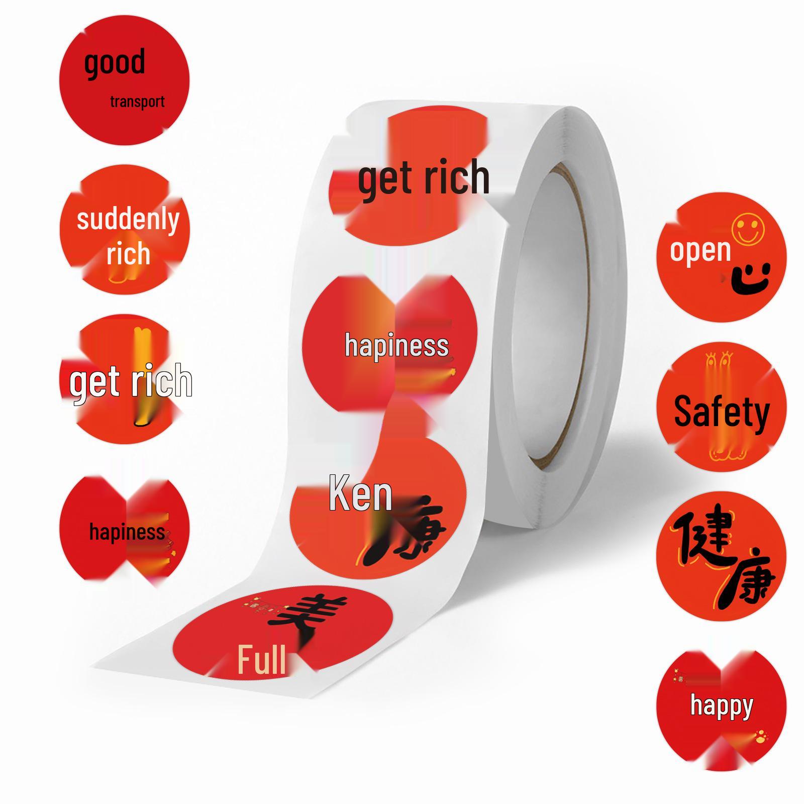 

300 New Year s Blessings Decorative Sticker Roll for Sealing and Notebooks