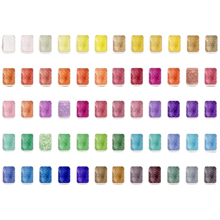 

60 Colors Solid Watercolor Painting Watercolor Paint Set Easy to Use Multifunctional Pearlescent Pigment for Crafts 1