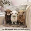 Sofa Pillow Pillowcase Skin-friendly Short Plush Cute Animal Cat Pillow Cover Living Room Cushion Cover Without Core