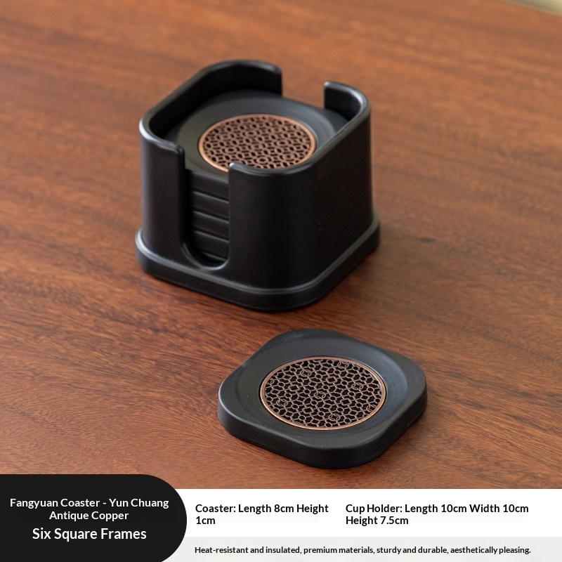 New 6Pcs PVC Coasters Dining Table Protector Pad Heat Resistant Cup Mat Coffee Tea Hot Drink Mug Placemat Kitchen Accessories