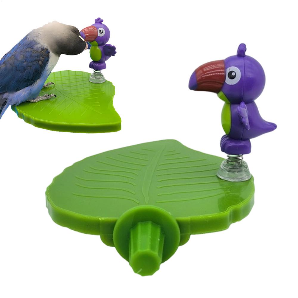 Papageienstand Spielzeugständer Tablett Käfig Sitzstange Blattförmige Interaktiver Spiel-Parcours Spielzeug Tablett Käfig Zubehör Für Schlafzimmer Balkon Garten