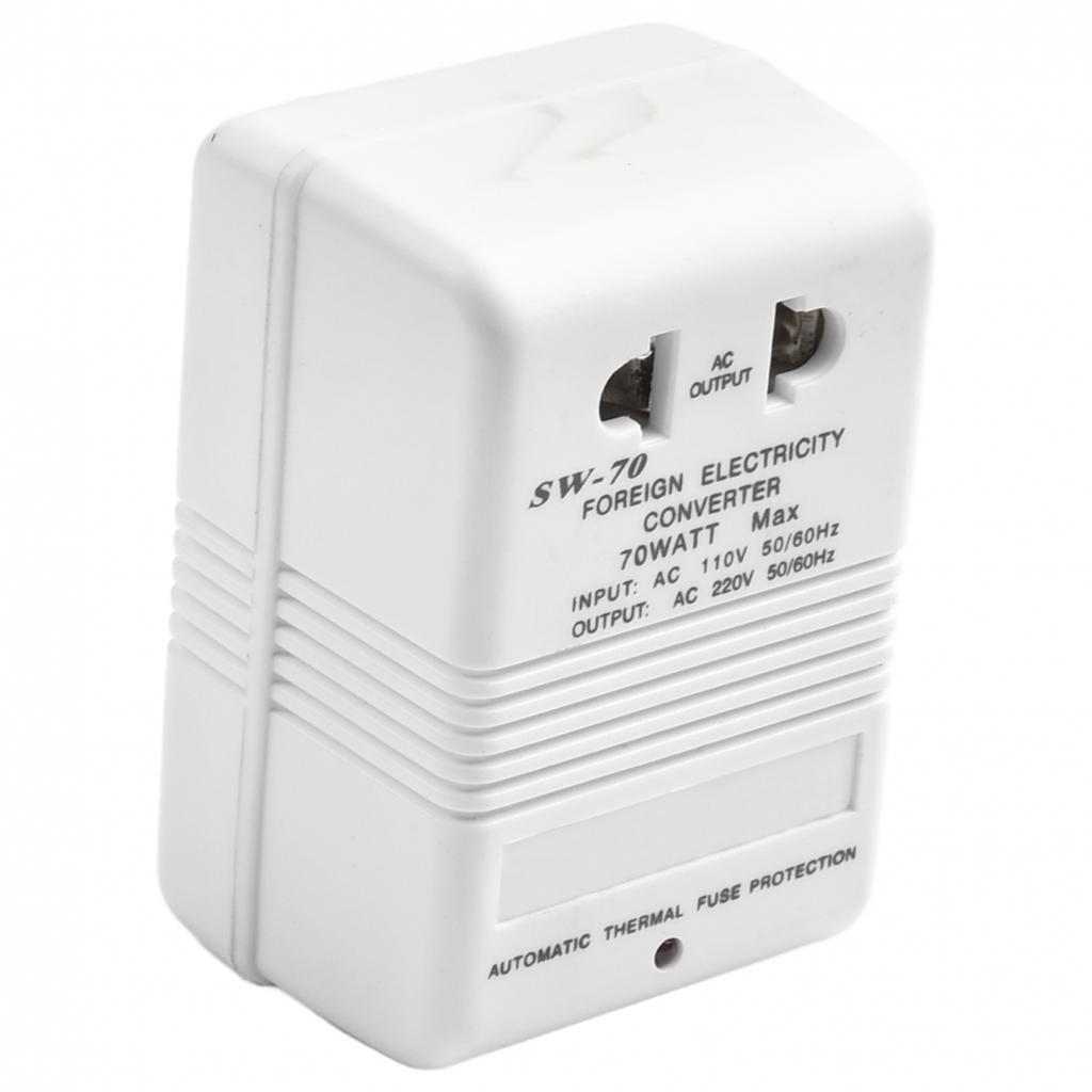 Měnič napětí 220V/240V na 110V/120V Zvyšovací transformátor 70W Cestovní