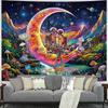 Huzuya Blacklight Skull Tapestry UV Reactive Galaxy Space Tapestries Psychedelic Moon Wall Tapestries Skeleton Lovers Wall Hanging for Bedroom Decor