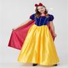 Adult Snow White Dress Costume with Cape Halloween Stage Performance Cosplay Outfit Disney Princess Gown Blue Yellow Classic