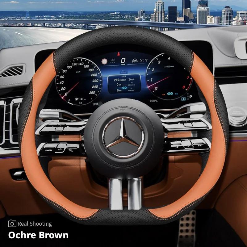 Leather Car Steering Wheel Cover for