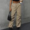 Spring Summer Women's Commuter Loose Straight Trousers Suit Pants