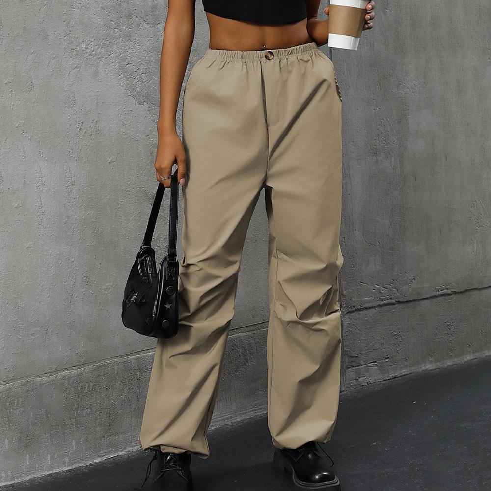 Spring Summer Women's Commuter Loose Straight Trousers Suit Pants