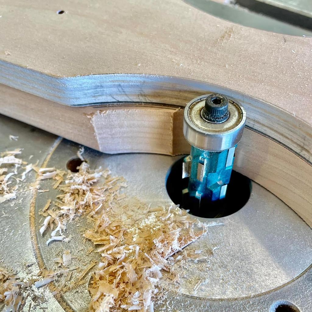 Flush Trim Spiral Router Bit 1/2in Shank 3/4in Cut Diameter Double Bearing Carbide Router Bit for Wo