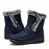 Faux Fur Waterproof Snow Boots for Women Winter Keep Warm Plush Cotton Padded Shoes Woman Lightweight Non Slip Wedge Ankle Boots