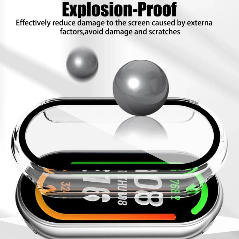 Custodia per PC per Xiaomi Band 10 9 8 NFC HD Vetro Temperato Guscio Protettivo per Schermo a 360° per Mi Band 9 10 8 Cover Bumper Migliorata