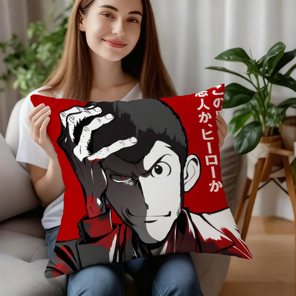 A-Arsène Lupin III Kissenbezug Sofa Dekorativ Zuhause Doppelseitiger Druck Kurzer Plüsch Kissen Kissenbezug Weihnachtsgeschenk