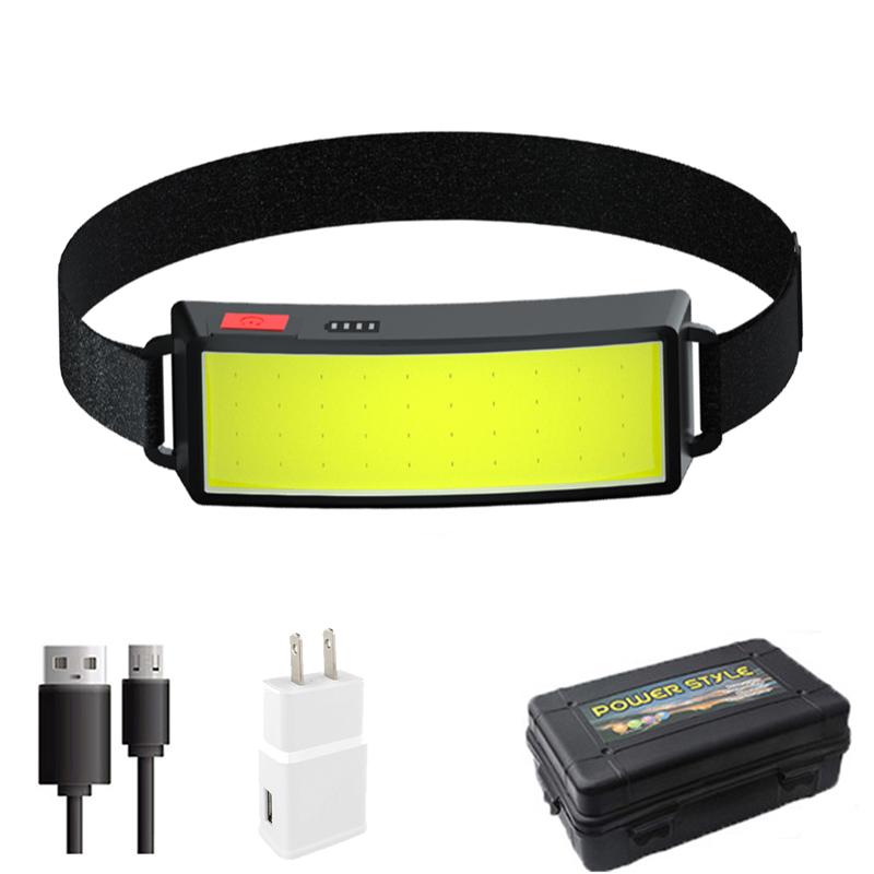 Strong Light High Brightness COB Headlight USB Rechargeable Headlamp Night Fishing Headtorch Light Outdoor Cycling Floodlights