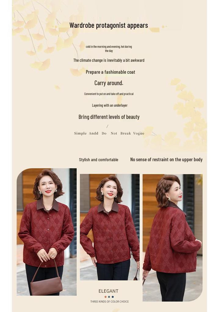 Elegant Spring Jacket for Fashionable Middle-Aged Women - Age-Reducing, Slimming Style for Spring and Autumn