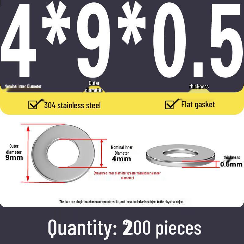 Plochá podložka z nerezové oceli 304 pro nastavení vůle hřídele (0,1/0,2/0,3 mm)