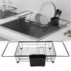 Expandable Dish Drying Rack in Sink Iron Kitchen Utensil Dish Holder Drainer Space Saving for Dishes Plates Bowls
