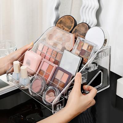 Acryl-Displayständer, Aufbewahrungsregal, Lidschatten-Palette, Organizer, transparent, Lippenstift, Puder, Desktop-Kosmetikregal, Make-up-Halter