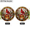 Acrylic Christmas Red Cardinal with Gift Box Suncatcher Stained Glass Effect Window Hanging Ornament Holiday Decor Gifts