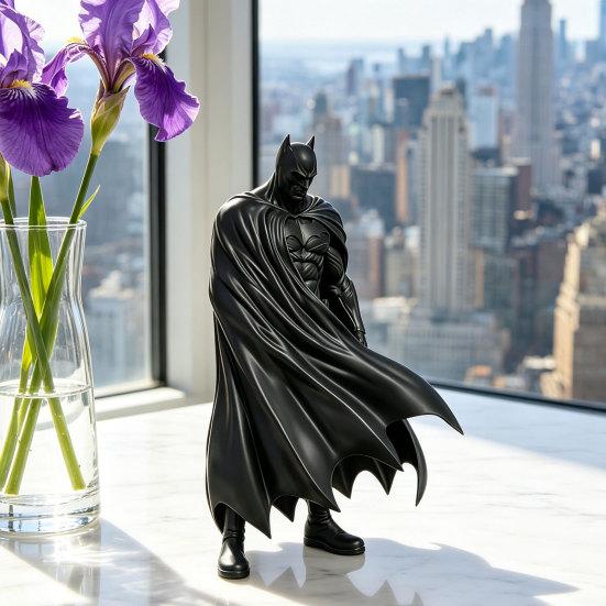 yangyizhi Bat Superhero Figurine, 3D Printed Black Hero Statue, Collectable Sculpture, Home Office Desktop Ornament Gift for Movie Fans